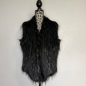 Ivanka Trump Black Faux Fur Vest